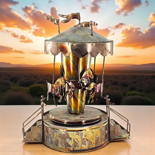 Vtg wind music box copper - up,