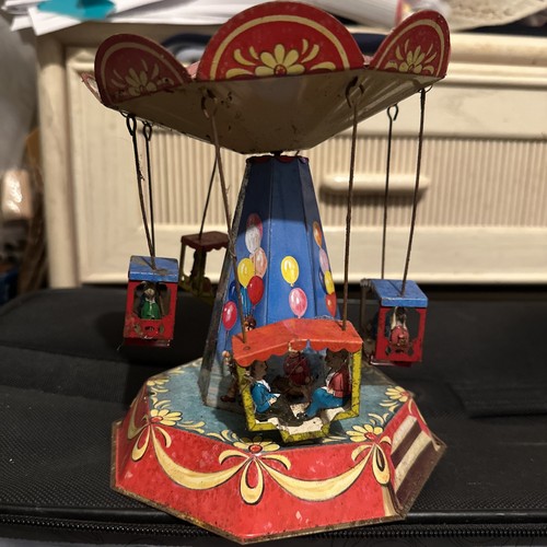 Vintage tin carousel - tin,