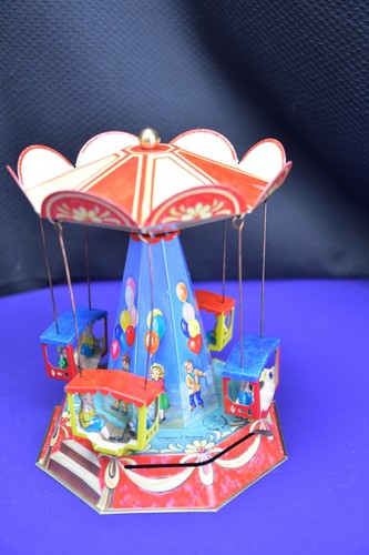 Vintage tin carousel - tin,